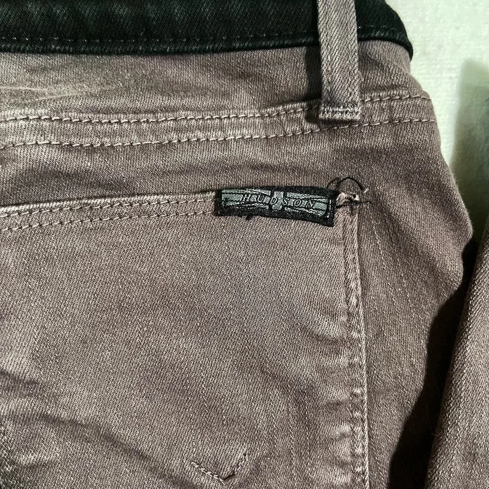 Hudson jeans LeeLoo super skinny crop black stripe jeans 28 - Picture 7 of 9